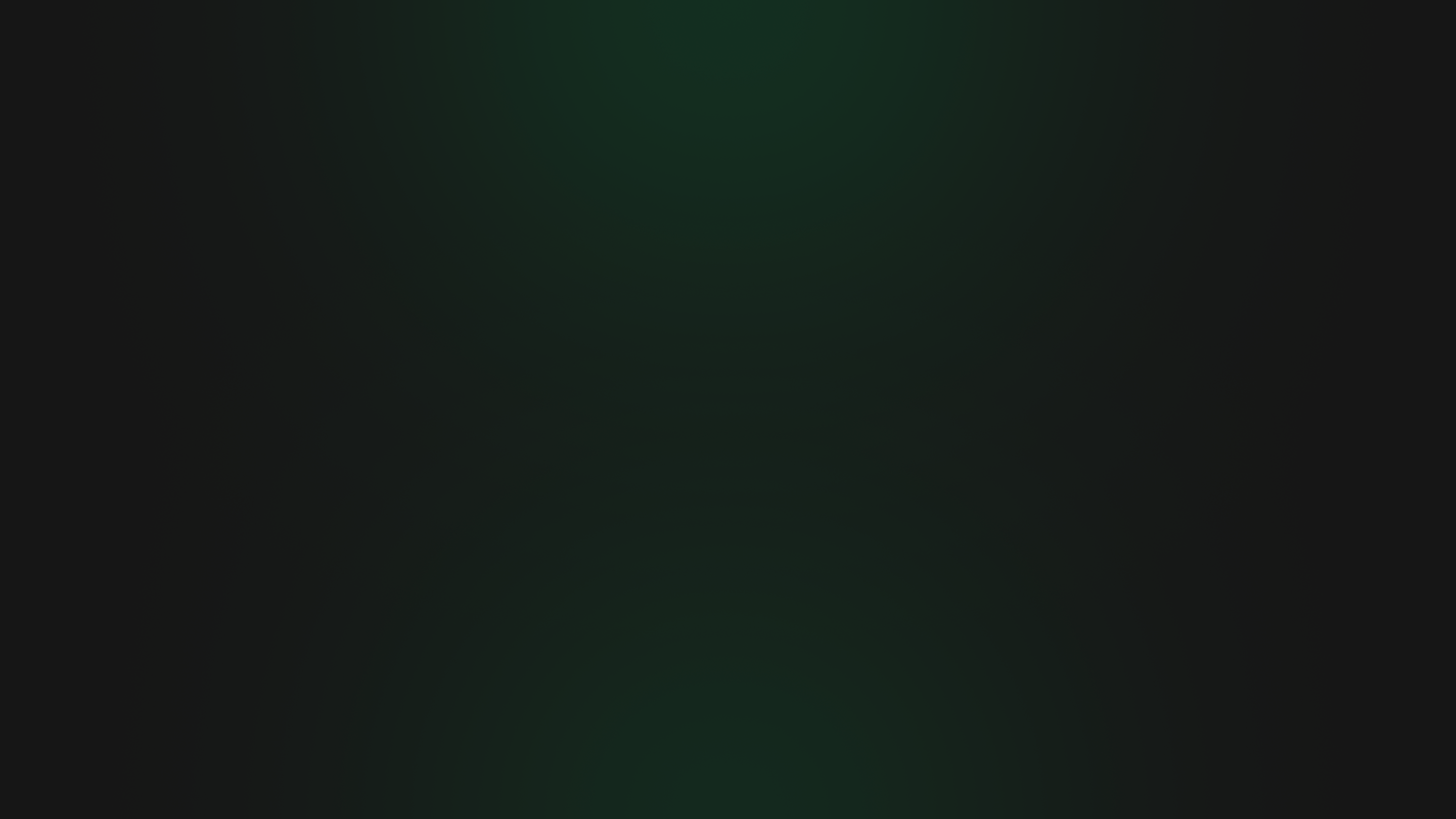 Dark background with green gradient.